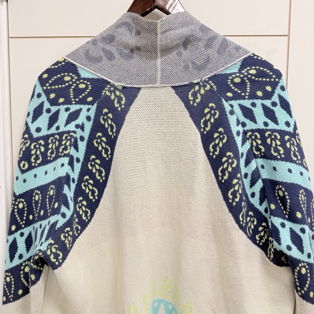Anthropology Gypsy 05 Global Village Cardigan Fringe Sweater L - Picture 8 of 11